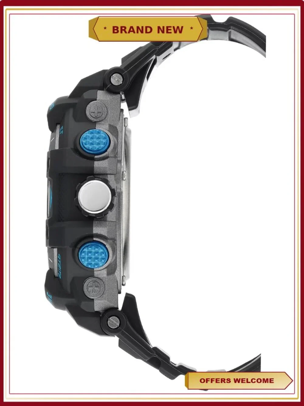 Casual Analog-Digital Sport Watch Water Resistant Chronograph Timer